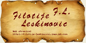 Filotije Leškinović vizit kartica